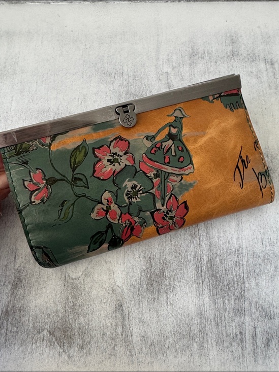 Patricia Nash Handbags - Patricia Nash Cauchy Leather Frame Floral Wallet RFID Beautiful Girl Tan Green B